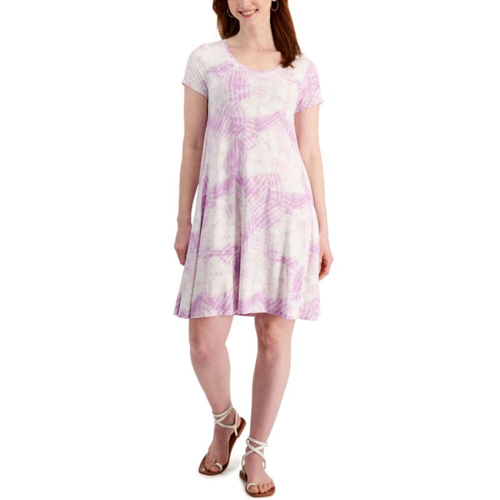 Style & Co Womens Tie Dyed Print Flip Flop Dress